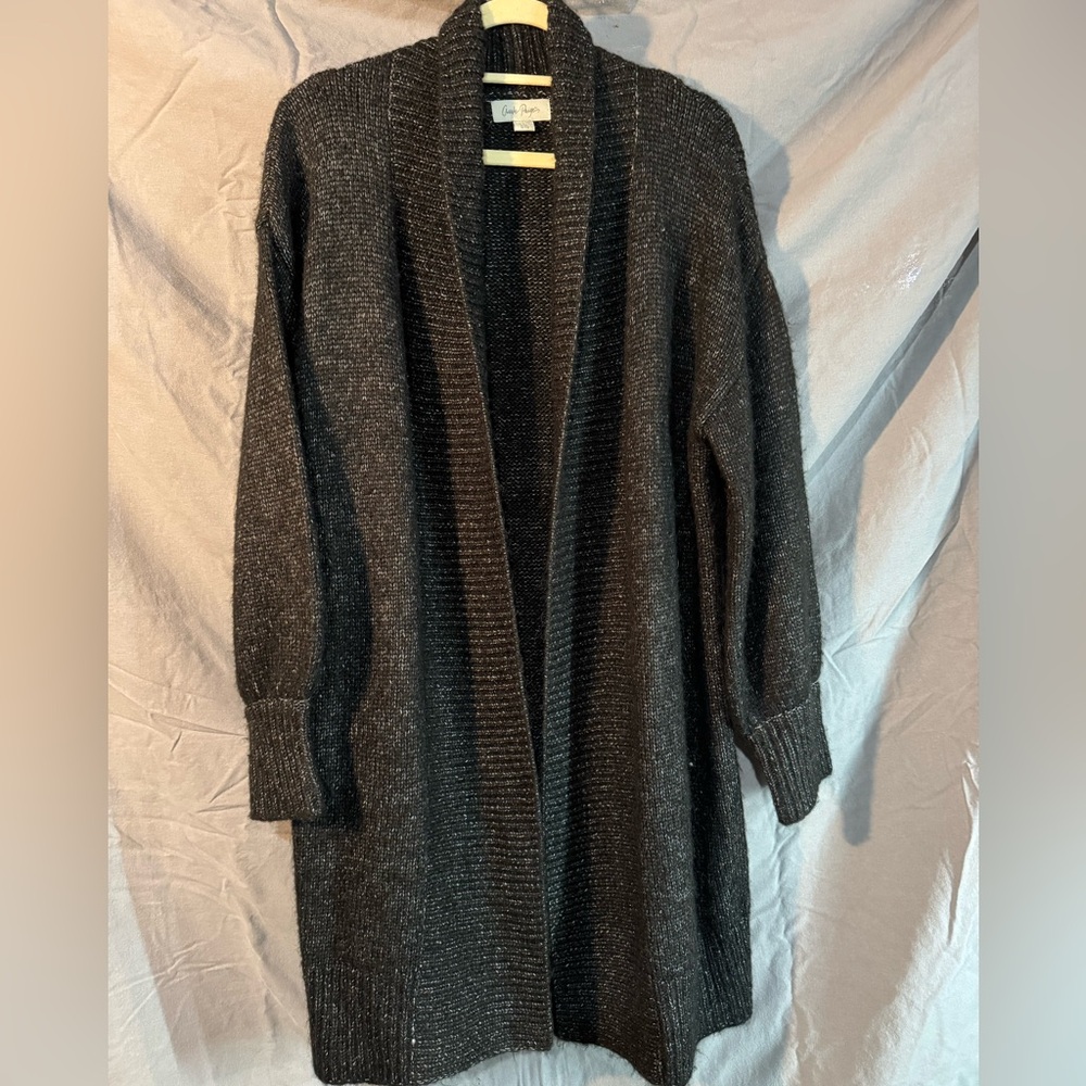 Cozy Black Open-Front Sweater